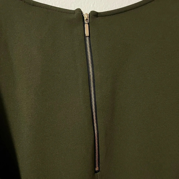 Nina Leonard NWT Puff Bell Sleeve knee length dress. Olive green. Size 3x - Picture 8 of 8